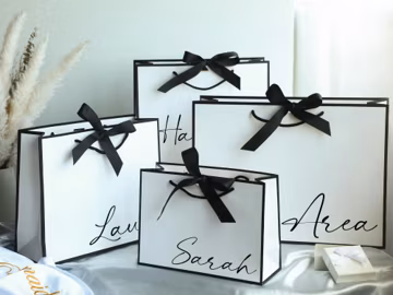 Personalized Name Gift Bags, Ribbon Tie Rope Gift Bags, Thank You Gift Bags, Birthday Gift Bags, Wedding Gift Bags, Bridesmaid Gift Bags