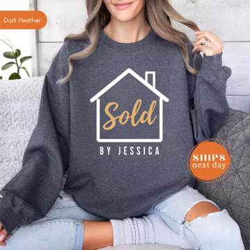 Sold by Real Estate Agent Hoodie, Custom Realtor Sweatshirt, House Sold Pullover, Real Estate Closing Day Apparel