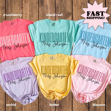Comfort Colors Teacher Shirt Kindergarten Teacher Shirt Kindergarten Shirt Back to School Shirt Custom Teacher Appreciation Tee