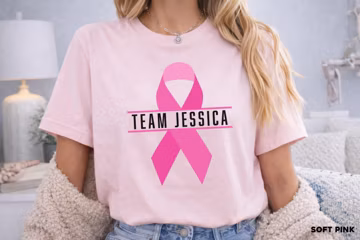 Personalized Breast Cancer Support Shirt, We Wear Pink in October Tee, Pink Ribbon Shirt