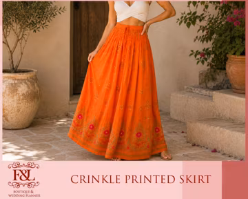 Crinkle Printed Skirt, Lehenga Skirt, Maxi Skirt, Long Skirt, High Waist Skirt, Printed Skirt, Hippie Skirts, Flowy Skirt, Summer Skirt
