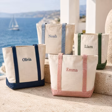 Custom Embroidered Tote Bag, Personalized Name Canvas Tote, Zipper Bag, Aesthetic Everyday Tote, Gift For Her, Personalized Embroidered Tote