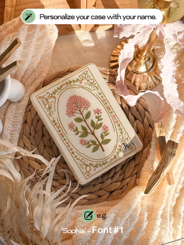 Custom Faux Embroidery Pink Flower Kindle Case, Personalized Name Kindle Cover, Fits Kindle Paperwhite 2024 / Kobo Clara