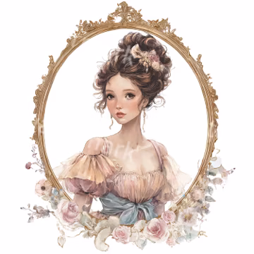 18 Victorian Princess Clipart, High Quality PNGs, Printable Clipart, Instant Download, Printable Watercolor, Paper Craft, Junk Journals