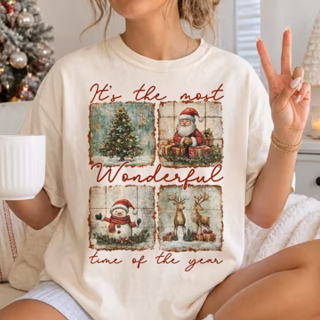 Comfort Colors® Christmas Time Shirt, It's The Most Wonderful Time T-shirt, Christmas Shirt, Vintage Christmas Shirt 2026, Xmas Vacation Tee