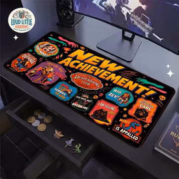 Dungeon Crawler Carl Desk Mat | DCC Gamer Mouse Pad | New Achievement Desk Mat | Princess Donut Fan Merch | Bookish Office Decor