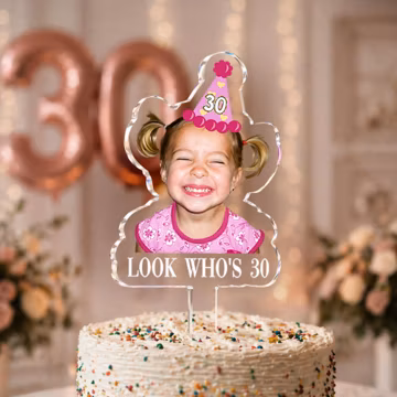 Personalized 30th 40th 50th Birthday Cake Topper, Custom Face Cake Topper, 30th Birthday Party Decor, Funny Milestone Birthday Cake Decor