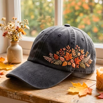 Hand Embroidered Blossom Floral Essence Baseball Cap: Exquisite Style Hat