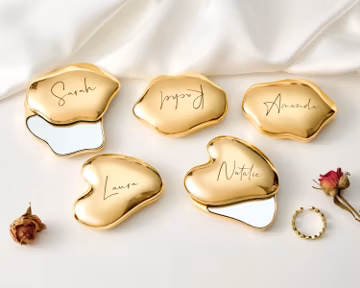 Cloud Shape Personalized Mirror, Engraved Compact Mirror with Name, Wedding Favor Mirror, Bridal Party Gifts for Her