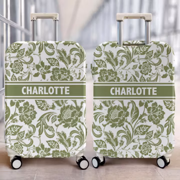 Personalized Floral Luggage Cover, Custom Suitcase Protector, Custom Name Travel Bag Cover, Unique Travel Accessory, Gift For Travelers