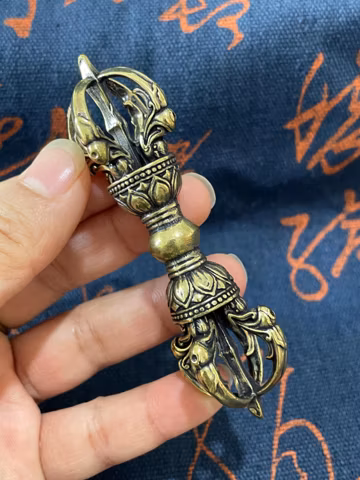 Nepal Buddha Vajra Retro brass pestle Tibetan Buddhism Tantra Buddhism Meditation decor ,Dorje Phurba Amulet Collectibles .