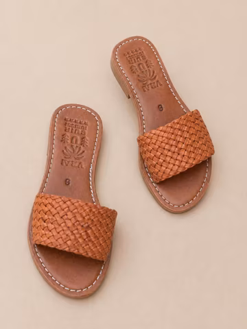 Handmade Woven Leather Sandals for Women, Moroccan Slide Sandals,Boho Summer Flat Shoes, Minimalist Leather Slippers,Artisan Comfort Sandals