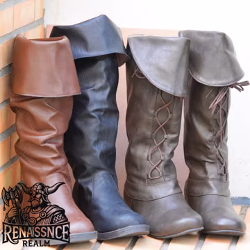 Viking Medieval Boots: Faux Leather Renaissance Faire Cosplay Footwear