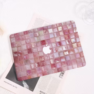 Pink Mosaic Tile MacBook Hard Case,Hand Drawn Illustration Laptop Cover for MacBook Air 11/13/15, MacBook Pro 13/14/15/16,MacBook Ret 15/13