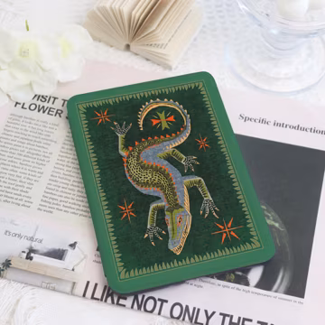Mid Century Lizard Kindle & Kobo Case with Hand Strap, Southwestern Gecko E-Reader Cover For Paperwhite 12th Gen, Kobo Clara, Bookish Gift