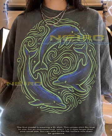 Dolphin Marine Life Ocean Lover Sea Creature Vintage Retro Waves Comfort Colors® Tshirt, Nature Art Tees,