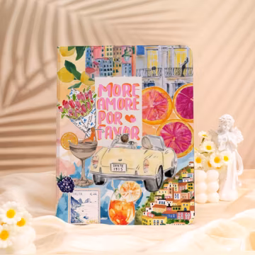 Painting Flowers Collage iPad Case with Pen Holder for 2025 Air 7-11/13″,Custom iPad Mini Case Gift,iPad Pro 2024/2022,iPad 10/9/8th Cover