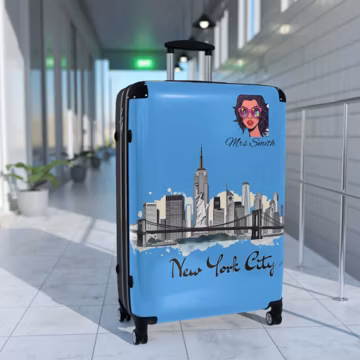 New York City skyline suitcase | personalized skyline luggage cover