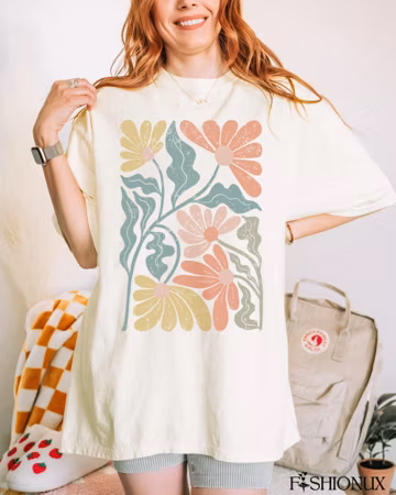 Boho Wildflower Comfort Colors® T-Shirt, Botanical Graphic Tee