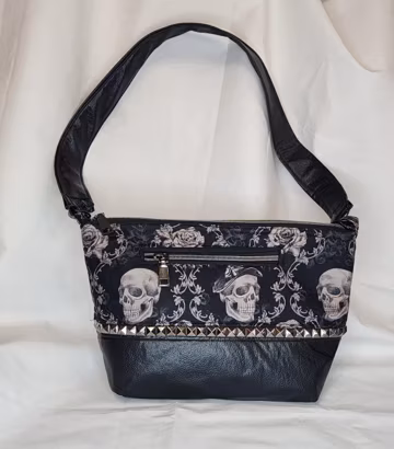 Skull Purse with studs and pleather