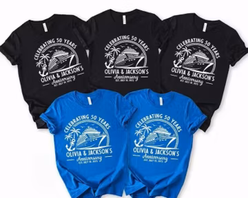 Custom Anniversary Cruise Shirts: Personalized Couple Matching Tees