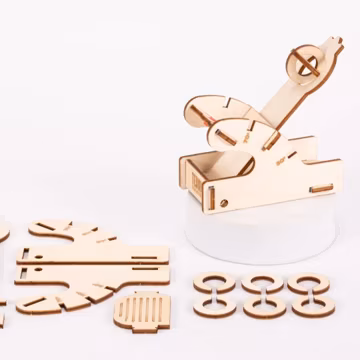 Mini catapult laser cut file – dxf svg LightBurn download – 3mm wood multilayer laser cut file for gifting or classroom STEM activity