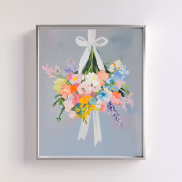 Pastel Floral Bouquet Art Print: Spring Wall Decor (Digital Download)