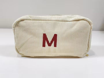 Personalized Floral Quilted Makeup Bag: Embroidered Cosmetic Travel Pouch