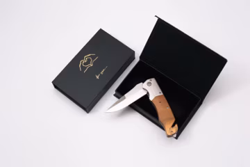 Custom Engraved Folding Pocket Knife, Stainless Steel Wood Handle Tool