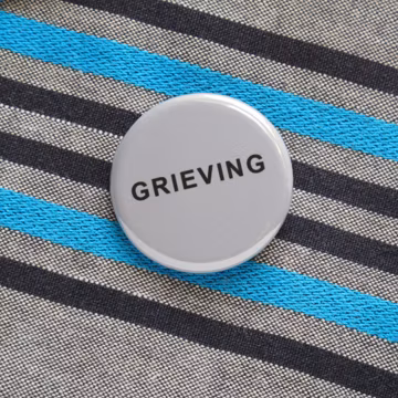 GRIEVING Pin 1.25" Grief Pinback Button l Sympathy Bereavement Gift l Grieving Button