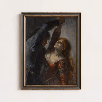 Dark Romance Wall Art: Gothic Victorian Vampire Lovers Painting (Instant Artwork) | 156