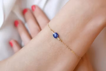 Bracelet pierre Saphir, Bracelet naissance pierre Septembre, bracelet lithothérapie, bijou cadeau femme