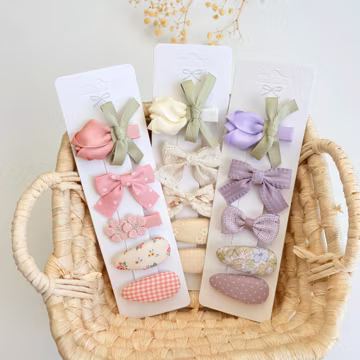 Tulip Hair Clips Set for Baby Girls, Toddler Hair Clips, Soft Fabric Hair Bows, Floral Baby Barrettes, Handmade Flower Hair Accessories