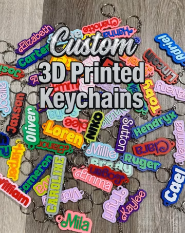 Custom 3D Printed Keychain - Custom Key Chain - Name Keychain - Custom Key Ring - 3D Printed Name - Custom Name Keychain - Backpack Tag