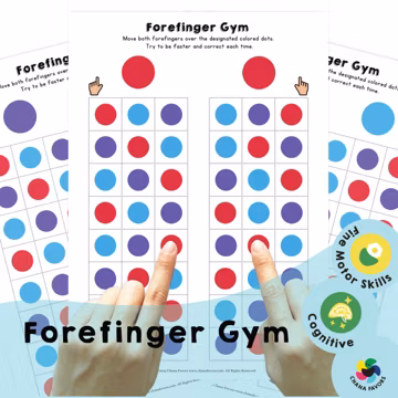 Forefinger Gym: Color Dots Coordination Activity (Printable PDF)