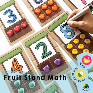 Fruit Stand Math: Fine Motor Skills Activity (Printable PDF)