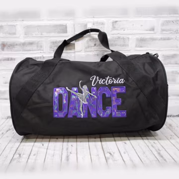 Personalized Ballet Duffle Bag: Purple Shimmer Dance Tote, Ballerina Gift