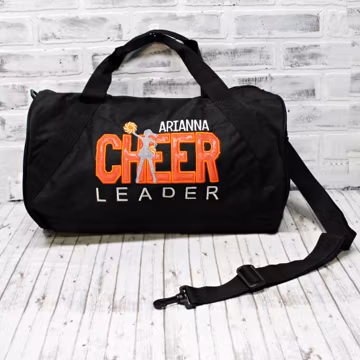 Personalized Cheer ORANGE cheerleader bag Boy Cheerleader Girl Cheer Leader duffel bag for travel competition for girls custom gift