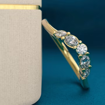 Marquise Oval Diamond Band, Elegant Bridal Stack Ring, Lab-Grown Diamond, 0.25 CT