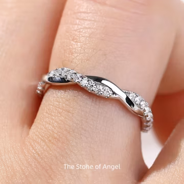 Exquisite Twisted Vine Diamond Wedding Ring,DiamondWave Ring,Sterling Silver Engagement Ring,Ladies' Exquisite Promise Ring,Anniversary Gift