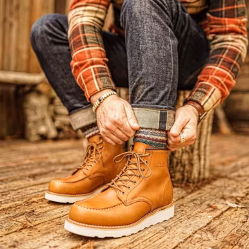 Handmade Moc Toe Boots Men | Pull Up Leather | Stitchdown Construction | Heritage Work Boots by Malabar