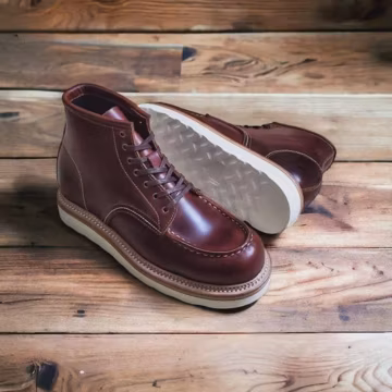 Handmade Moc Toe Boots Men | Norwegian Welt | Crazy Horse Leather | Imported Rubblon Sole | Heritage Boots Malabar