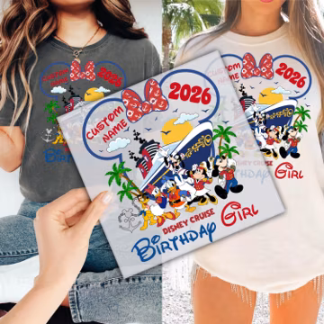 Custom Disney Cruise DTF Transfer for Ready to Press, Birthday Girl-Boy Ready to Apply for Heat Press arin1798