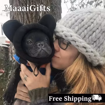 Fleece Bat Dog Hat: Soft, Warm, Adjustable Winter Pet Hat