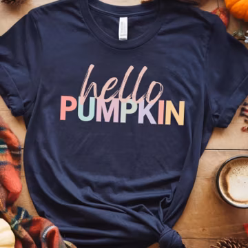 Hello Pumpkin Fall Shirt: Pastel Autumn Graphic Tee