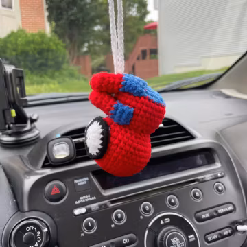 Crochet Spider Car Hanging, Cute Hero Hanging From Mirror, Spider Decoration, Spider Amigurumi, Plush Spider Car Charm, Gifts For Him Her