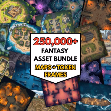 250K RPG Battle Maps DND Mega Bundle Tokens Foundry Roll20 VTT Digital Fantasy Assets