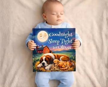 Personalized Newborn Baby Bedtime Storybook, Custom Toddler Child Name Story Book, First Birthday Girl and Boy Gift, New Mom Gift