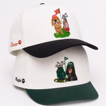 Custom Embroidered Golf Dog Hat - Portrait From Photo Trucker Hat for Men or Women - Custom Hat With Pets Face - Pet Memorial Gift