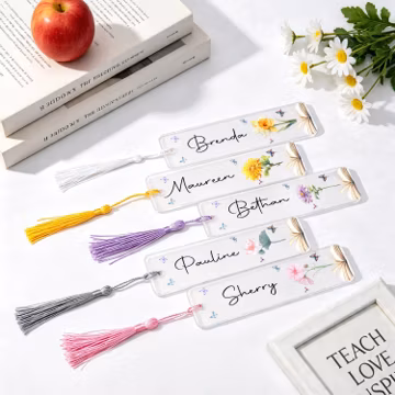 Custom Birth Flower Name Bookmarks,Custom Bookmark With Tassel,Book Lover Gifts,Reading Gift,Mother's Day Gift,Birthday Gift,Christmas Gifts